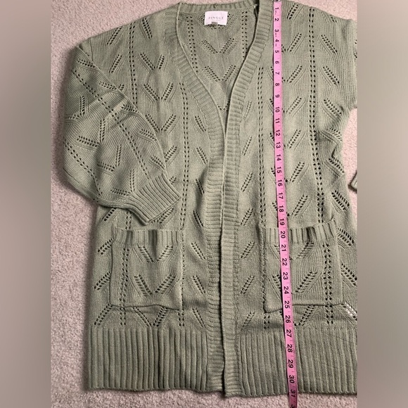 Pinque Open Front Cardigan Knit Sweater Women Medium New Without Tags - Picture 5 of 8